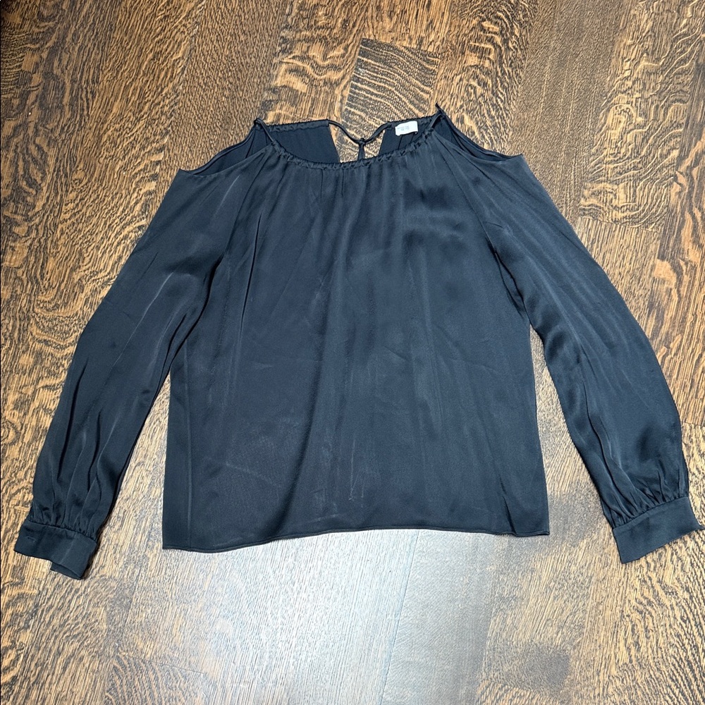 Rosetta Getty Navy Cold Shoulder Blouse